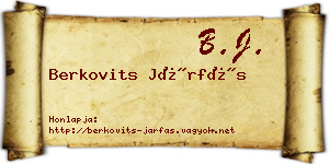 Berkovits Járfás névjegykártya